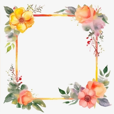 watercolor clipart of single frame, single design, 8k