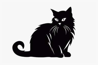 cat outline clipart, white background
