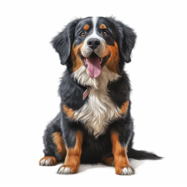 Bernese Mountain Dog dog Clipart, painted dog clipart, dog illustration, realistic, white background