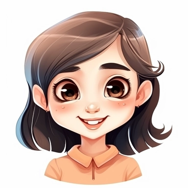happy cute Au Pair face, cartoon, clipart, mascot, isolated on white background