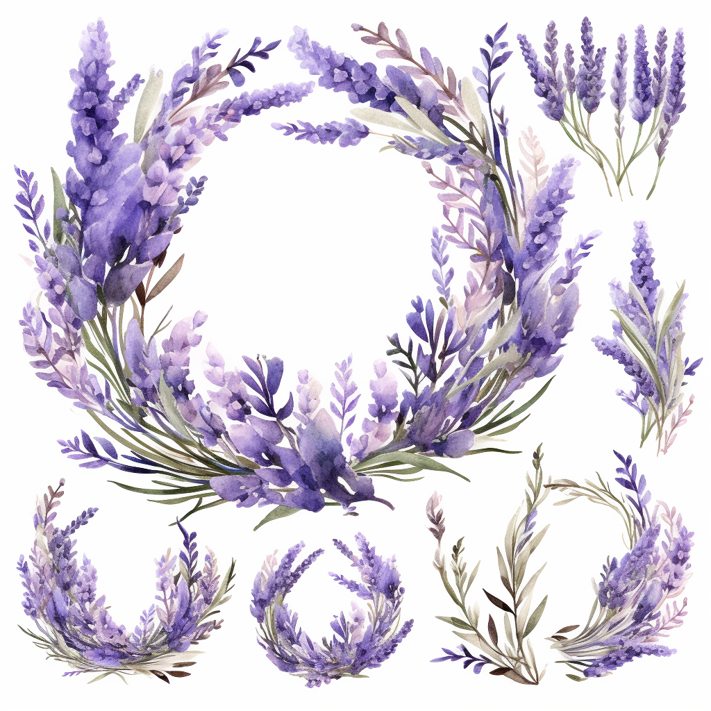 lavender wreath cliparts