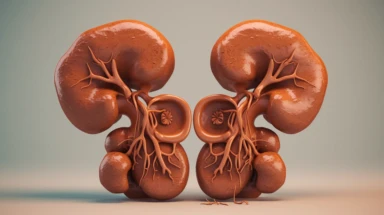 An image showcasing a 3D clipart illustration of human kidneys. The detailed design is perfect for medical education and understanding renal function.
