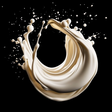 milk splash or round swirl with drops with clipping path isolated on black background,should be insanely detailed