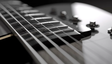 ultra sharp image of a classic guitar, clip art design, object art, extreme macro closeup, bold black and white, bokeh background, UHD resolution, HD, 8k
