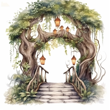 forest gate clipart white background