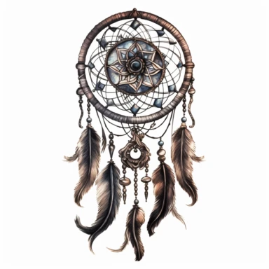 mystical horror watercolor fantasy black dream catcher clipart, hd 4k, detailed, isolated on white background