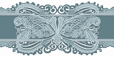 dusty blue decorative border straight ribbon lace clipart