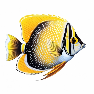 clipart butterflyfish , college art, white background