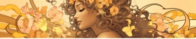 banner for an etsy shop that sells beautiful clipart and coloring pages and is very juvenile elegant aesthetic and fresh, style of alphonse mucha black girl inclusive, artistic