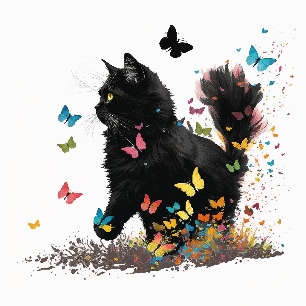 cat butterfly cliparts