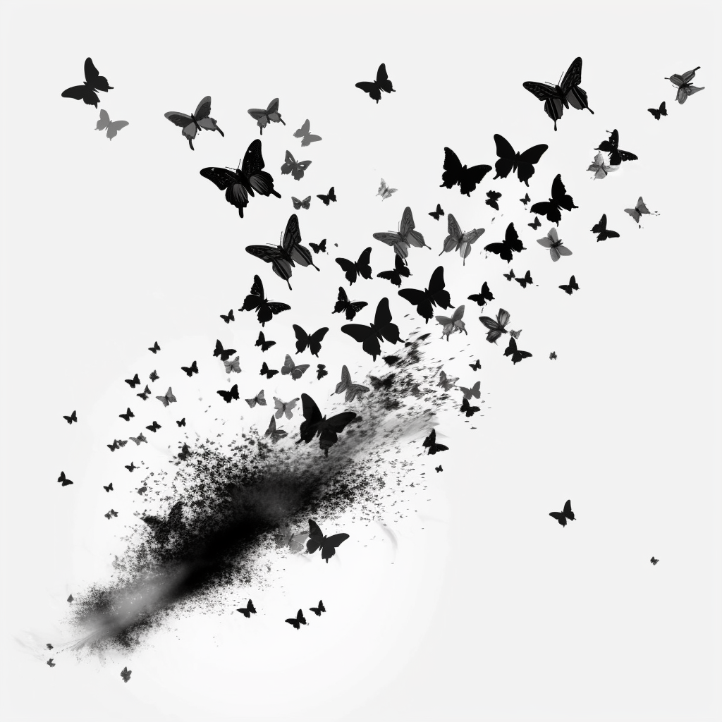 butterfly cliparts black