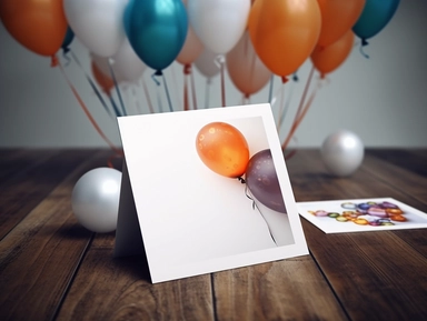 realistic mockups of a white birthay card laid in a table summer astheric, minimalistic style for clip art, high-quality, create an amazing beautiful coloring page