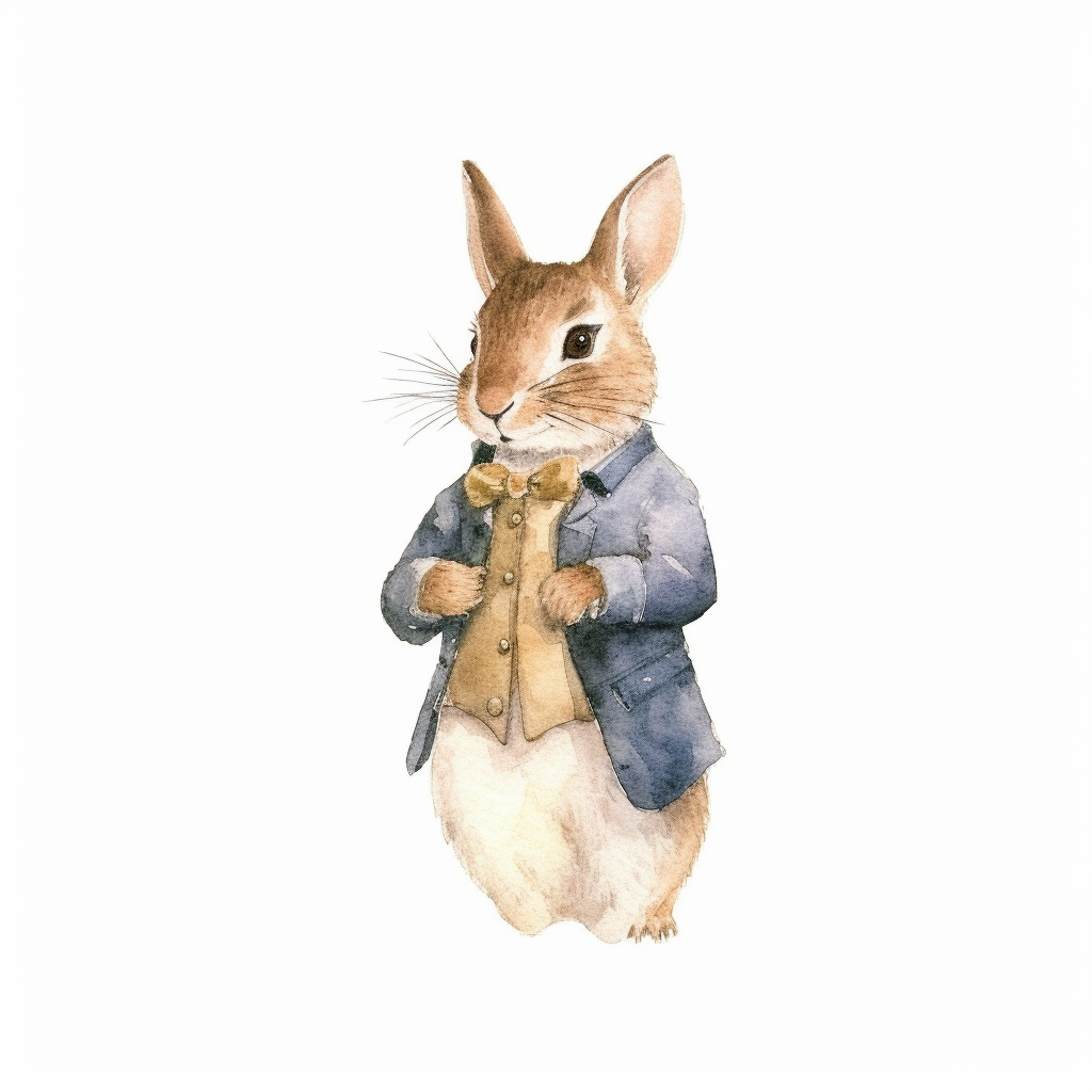 Classic Beatrix Potter Watercolor Svg Clipart Of A Cute Adorable Side