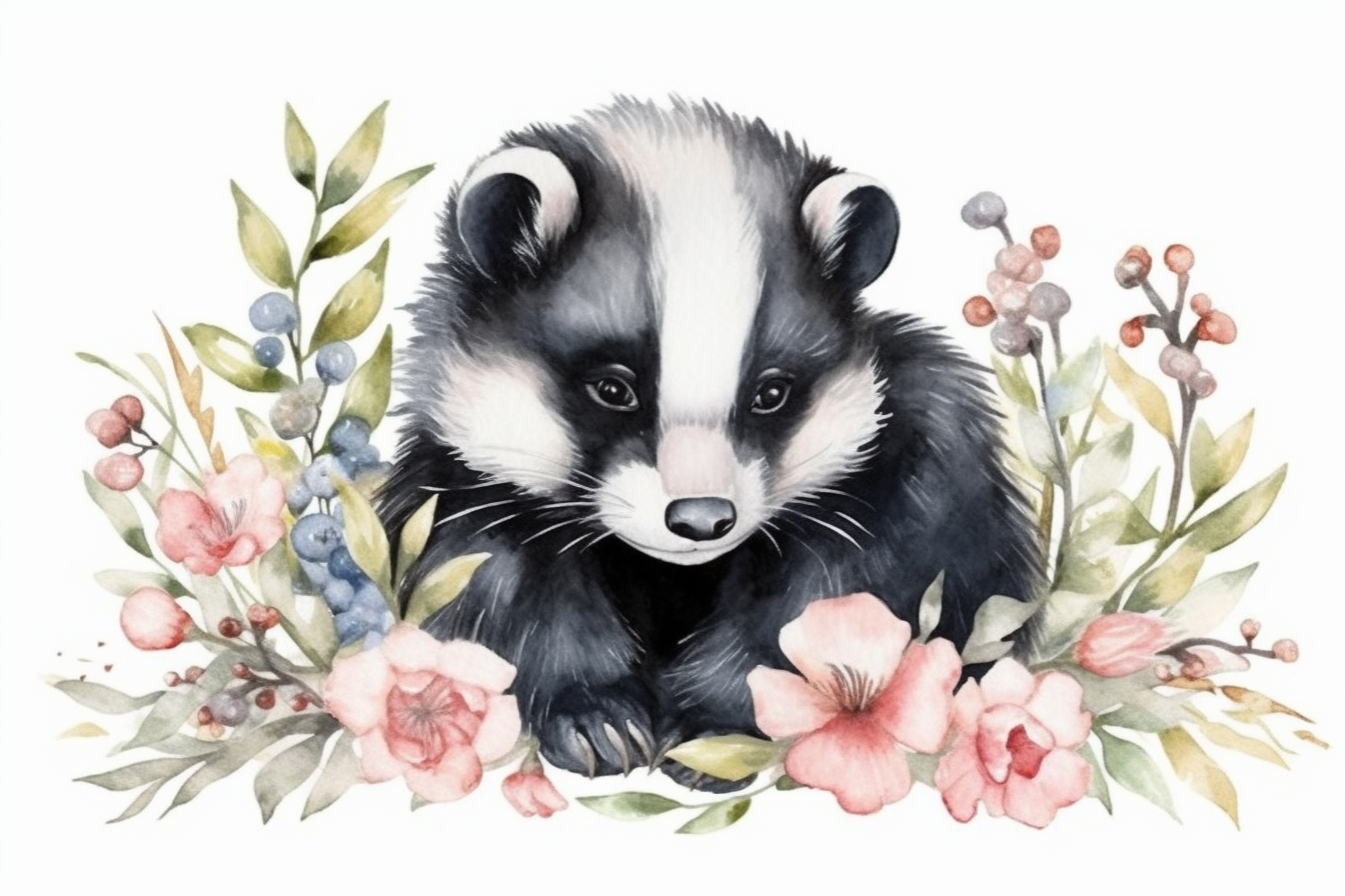 baby skunk cliparts