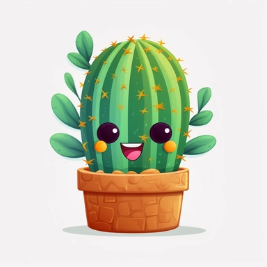 Animation Cactus plant clipart, single design, 8k