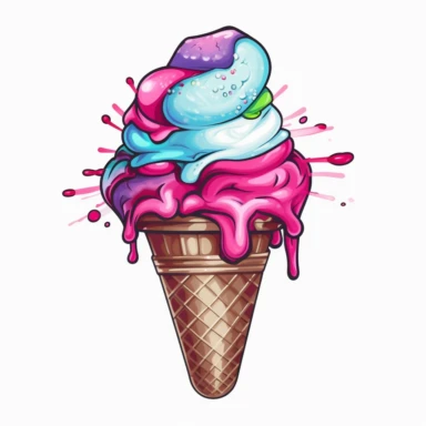 graffiti ice cream cone clip art white background