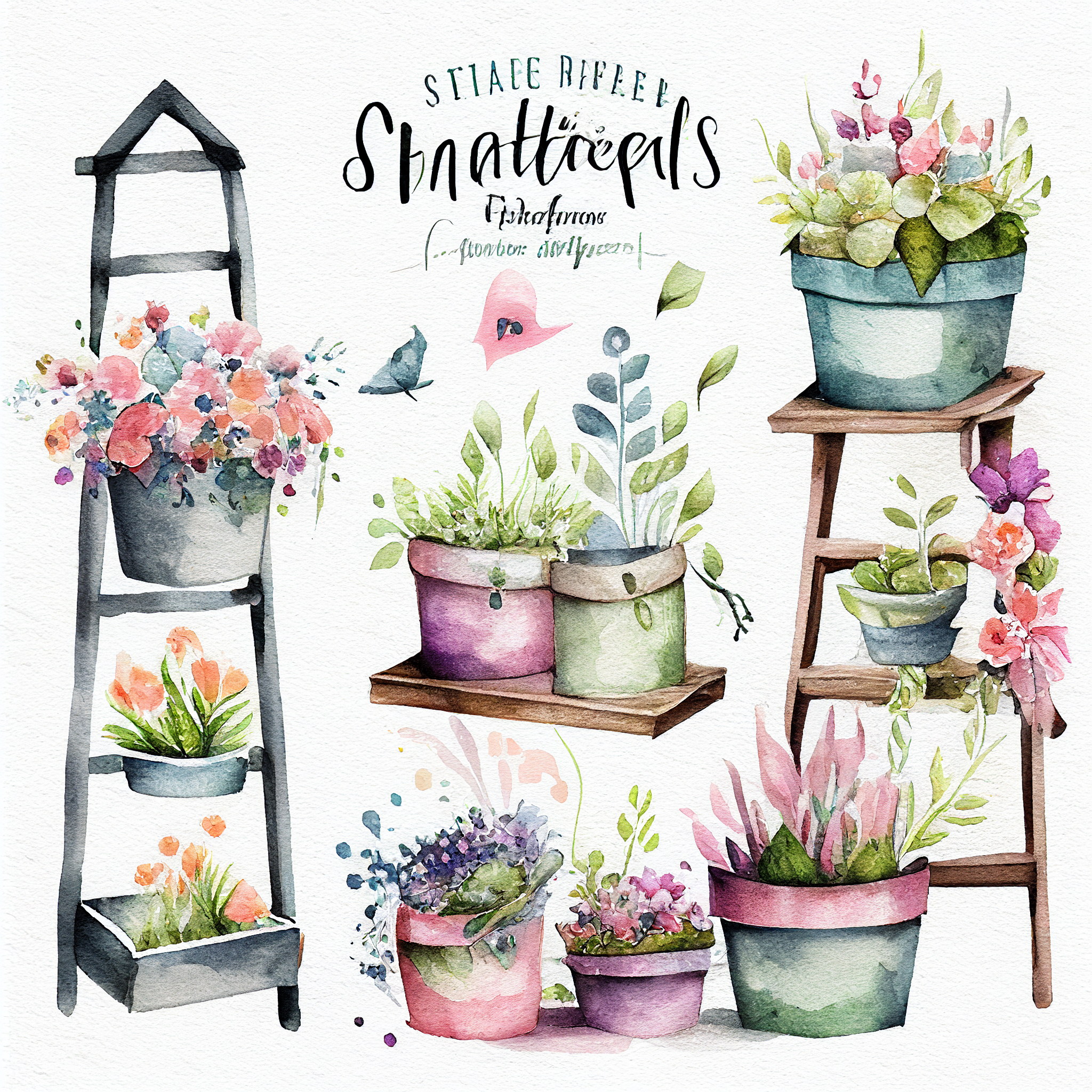 cute ladder cliparts