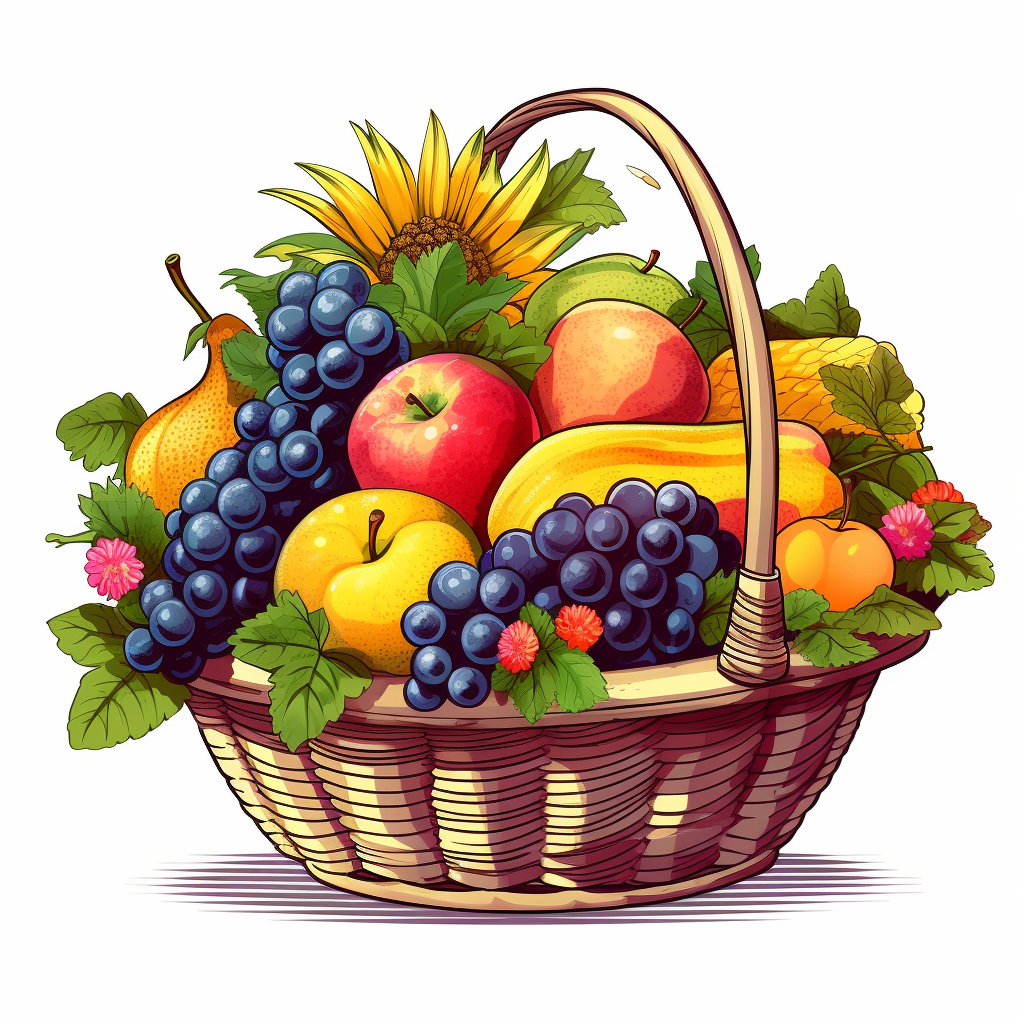 fruit basket clipart