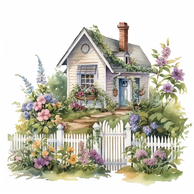 Capture the allure of an Enchanting farmhouse Garden . Craft an ultra-detailed, 8K quality clipart without signatures or distracting lines. Embrace realism and artistry, showcasing intricate floral blooms and lush foliage. Set against a clean, white background for maximum versatility. Create a high-quality clipart that resonates with American women, evoking a sense of tranquility and natural beauty. Let your artistry transport them to a captivating garden escape