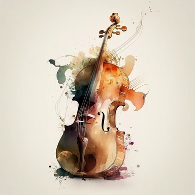 Cello watercolor clipart