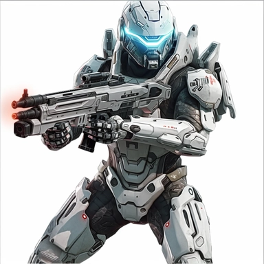 advanced of the future like 2090 combact assault artillary large bore mounted firearms ,clipart , white baground ,mordern armour