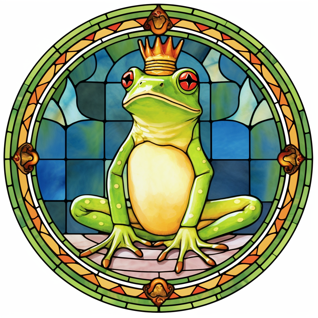 Stained Glass Frog in the crown in the shape of a circle PNG Clipart