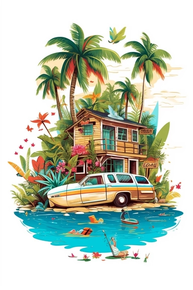 florida summer inspired clipart