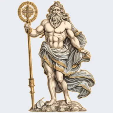 1 image of a Greek mythological figure, vintage style, no background, clipart