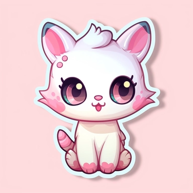 Hello kitty style cat sticker clipart
