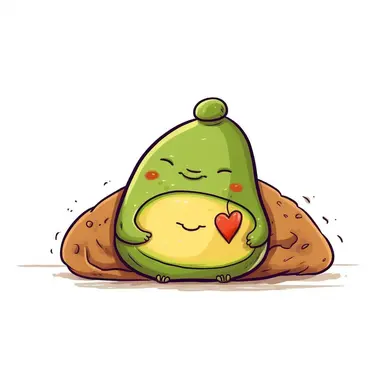 single avocado character sleeping on the bed, clipart set, illustrations isolated on white background