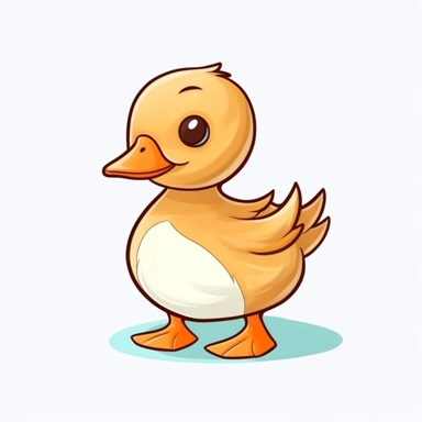 adorable simple duck clipart, white background