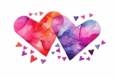 Watercolor, Craft a heart shape using intertwined paper airplanes clipart, hd, on a white background, spaced out