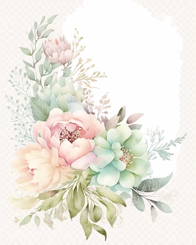 soft colorful pastel colored floral arrangement clipart, soft and subtle, colorful fairy pastel colors watercolor style, fawncore, peonies and roses, pastel green, pink dreamy pastel, dreamy pastel colors, muted pastel colors, colorful dreamy pastel pink and pastel green colorful fairy pastel pink, plain white background, use of fabric, excellent depth of shading in soft watercolor style, watercolor artwork, plain white background for transparent editing