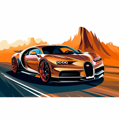 free vector bugatti chiron, vector free, vector png, car clipart, in the style of quirky manga art, automatic drawing, 2d game art, cliff chiang, will eisner, andy singer, flickr, hand-drawn animation, digital art techniques, white background