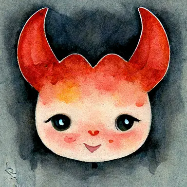 cartoon cute devil, watercolor, art, clipart