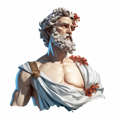 beautiful stunning handsome vintage greek god character, paint art style, clipart, white background, superrealistic, one of a kind