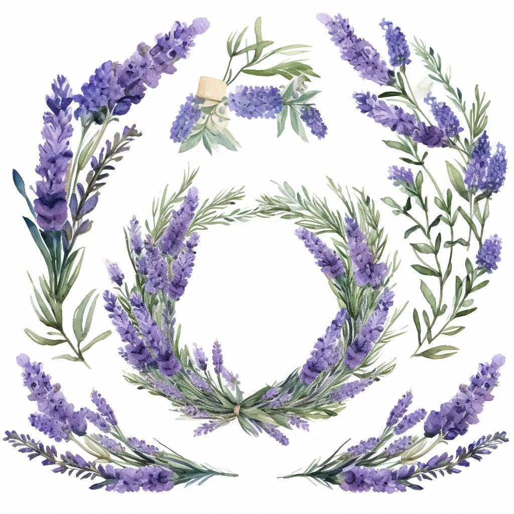 lavender wreath cliparts
