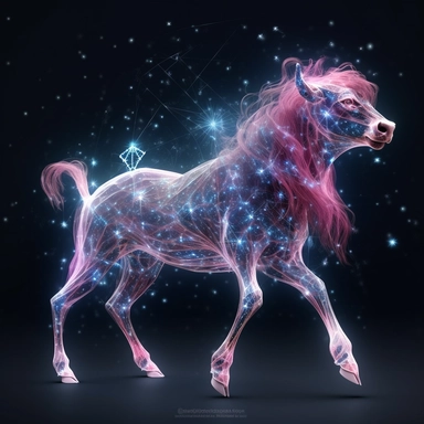 Clipart, A constellation forming a mythical creature, hyperrealistic, hyper high definition