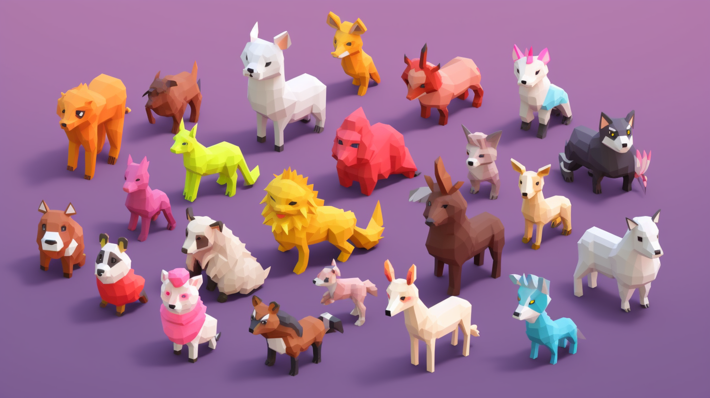 3d 32-bit isometric anime animal clipart, with single color background -  Clip Art Library