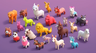 3d 32-bit isometric anime animal clipart, with single color background