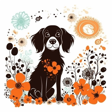 dog theme design clipart