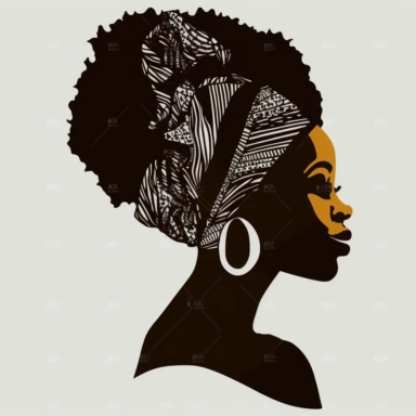 Black Woman silhouette, Afro female, hairstyle, cartoon, vector, sharp focus, super detailed, illustration, 16:9, v4, q2, 16k, High quality, clipart