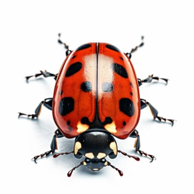 ladybug hyper realistic photo detailed clip art white background