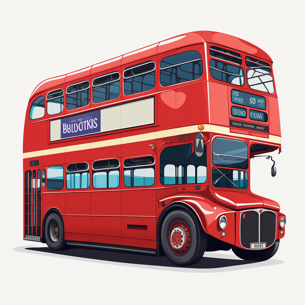 Vector illustration vibrant london red double decker bus flat vector ...