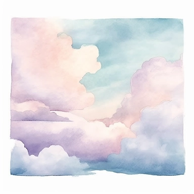 Serene watercolor sky clipart against a pristine white background. The illustration features a beautiful watercolor painting of a sky with soft, pastel hues. The colors blend seamlessly, creating a peaceful and dreamy atmosphere. The white background adds a clean and modern touch, allowing the watercolor sky to take center stage. The lighting is soft and gentle, enhancing the ethereal quality of the painting. The atmosphere exudes a sense of tranquility and serenity.