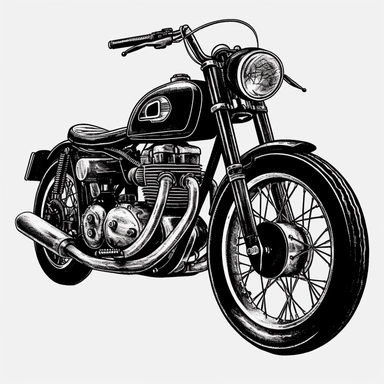 Motorcycles car clip art, black and white, very simple, logo design, clip art