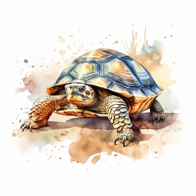 watercolour illustration free brushstrokes, beautiful and joyful, turtle, mark brooks, naturecore, animal clipart, isolated on a white background