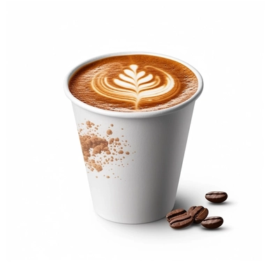coffee take away brand name realistic clipart on white background