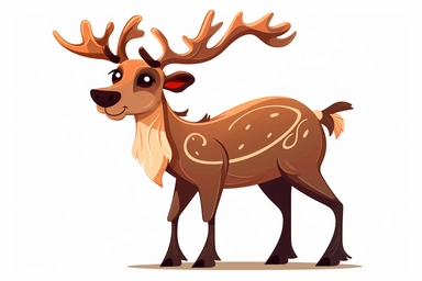 Cartoon reindeer clipart. Christmas holiday.