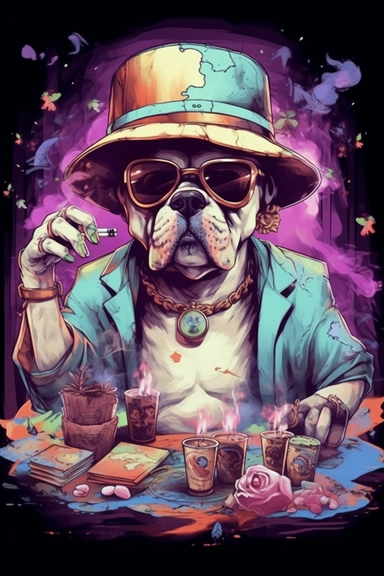 A detailed illustration a Skull of dog wearing expensive sunglasses and playing poker, with gentleman hat, smoking cigar, t-shirt design, poker cards around his neck, jewlery on, t-shirt design, in the style of Studio Ghibli, pastel tetradic colors, 3D vector art, cute and quirky, fantasy art, watercolor effect, bokeh, Adobe Illustrator, hand-drawn, digital painting, highly detailed clean, vector image flat white background, isometric, vector image, clipart, front view, retro style, white backgr